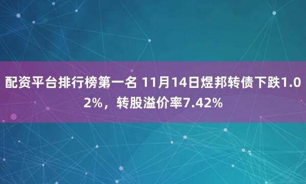 配资平台排行榜第一名 11月14日煜邦转债下跌1.02%，转股溢价率7.42%